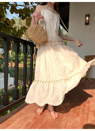 Tassel suspender midi dress