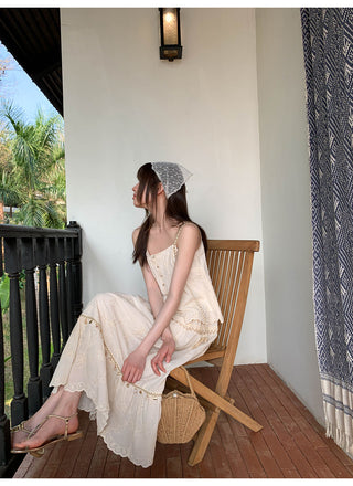 Tassel suspender midi dress