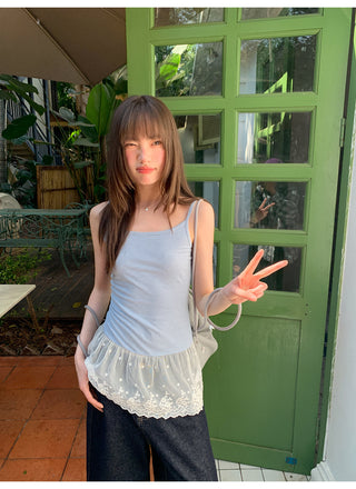 Lace straps top