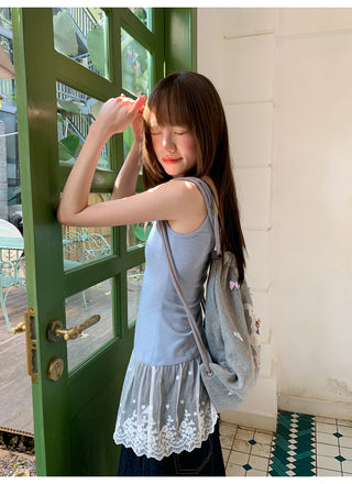 Lace straps top