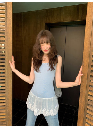 Lace straps top