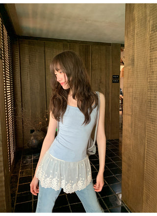 Lace straps top