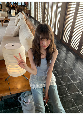 Lace straps top