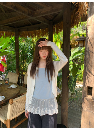 Lace straps top