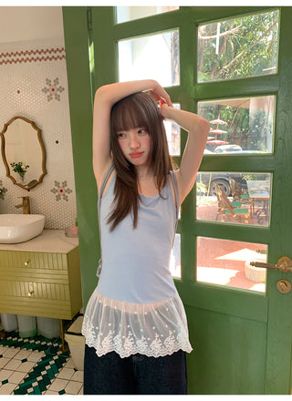 Lace straps top
