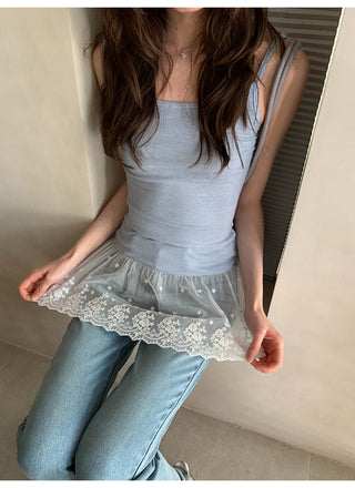 Lace straps top