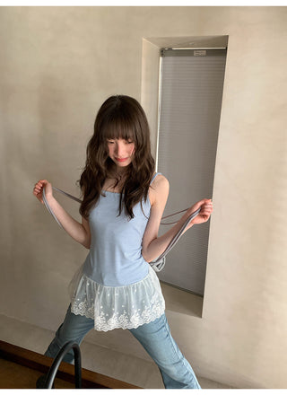Lace straps top