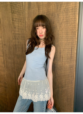 Lace straps top