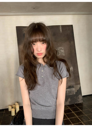 Polo raglan knit tee