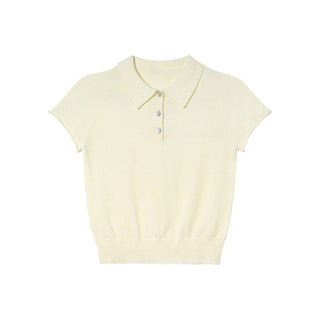 Polo raglan knit tee