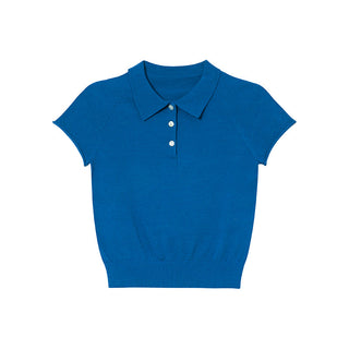 Polo raglan knit tee