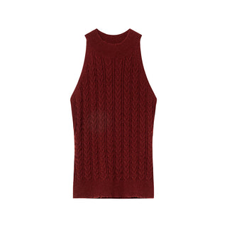 Twisted halter knit vest