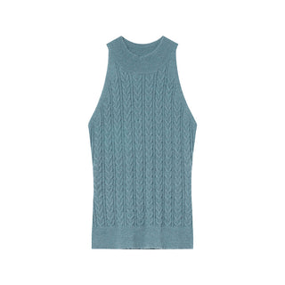 Twisted halter knit vest
