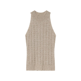 Twisted halter knit vest
