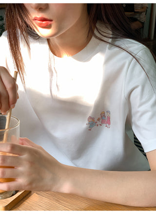 Printed crew neck tee