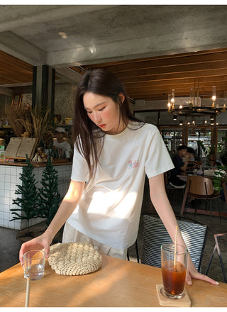 Printed crew neck tee