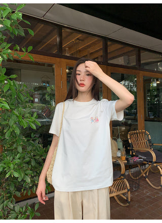 Printed crew neck tee