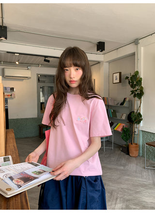 Printed crew neck tee