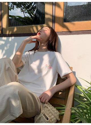 Printed crew neck tee