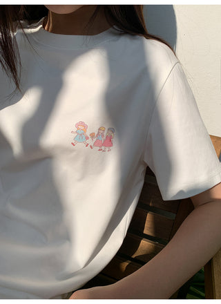Printed crew neck tee