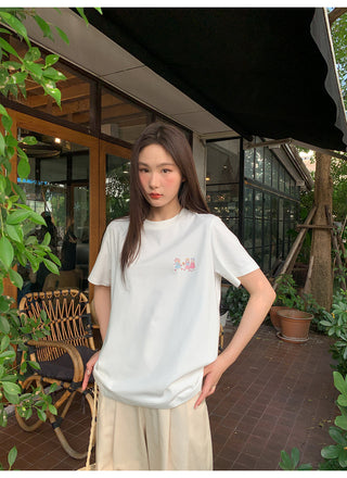 Printed crew neck tee