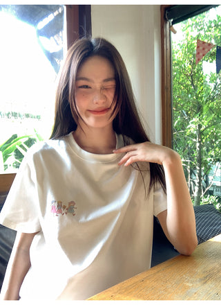 Printed crew neck tee