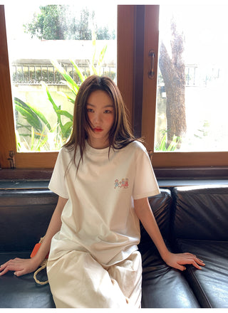 Printed crew neck tee