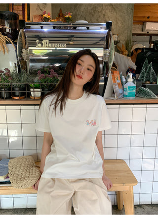 Printed crew neck tee