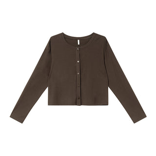 Crew neck cardigan tee
