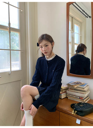 Bow knit cardigan top