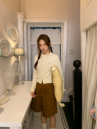 Bow knit cardigan top