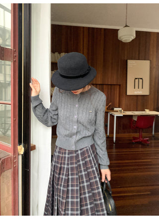 Bow knit cardigan top