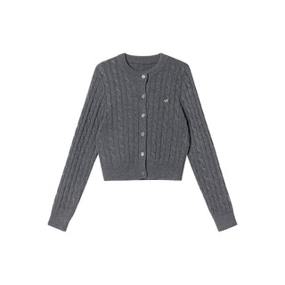 Bow knit cardigan top