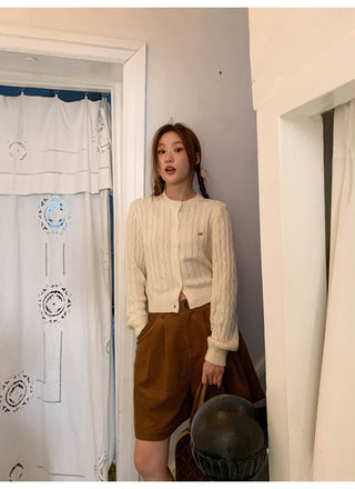 Bow knit cardigan top
