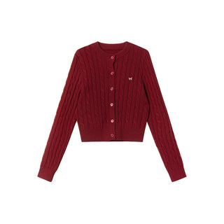 Bow knit cardigan top
