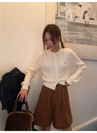 Bow knit cardigan top