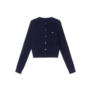 Bow knit cardigan top