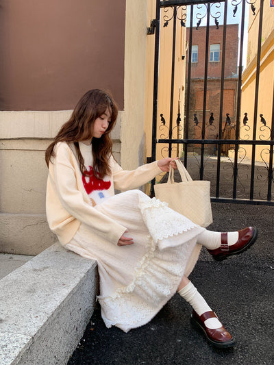 Lace cake plush dress