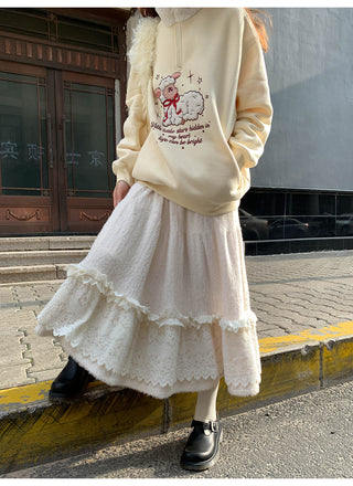 Lace cake plush dress