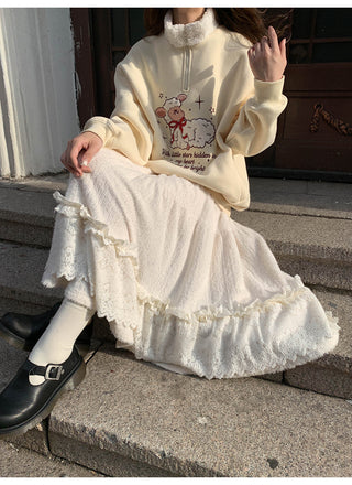 Lace cake plush dress