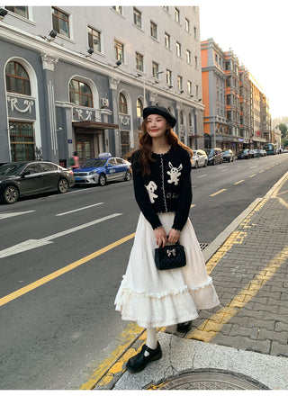 Lace cake plush dress