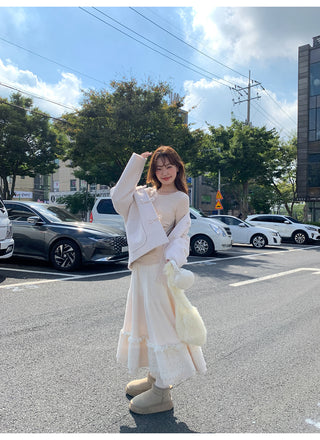 Lace cake plush dress