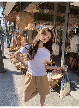 Letter shoulder tee