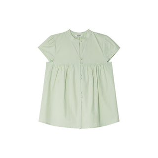 Stand collar pleated blouse