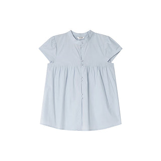 Stand collar pleated blouse