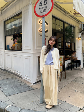Contrast knit cardigan
