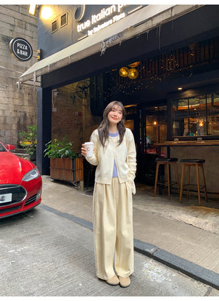 Contrast knit cardigan