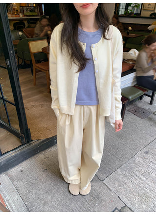 Contrast knit cardigan