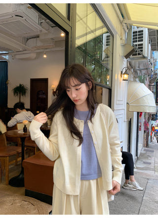 Contrast knit cardigan