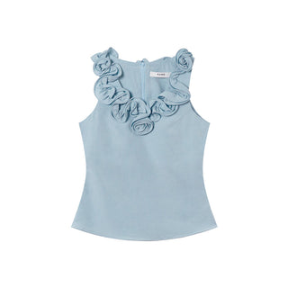 Floral V-neck knit vest